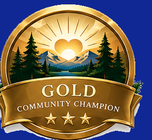 Gold Community Champion recognition badge