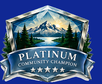 Platinum Community Champion recognition badge